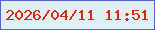 文字の大きさ：5、枠の色：5663c9、背景の色：deeff6、文字の色：db2804 無料ブログパーツのブログ時計