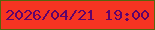 文字の大きさ：2、枠の色：56650d、背景の色：f63422、文字の色：60036b 無料ブログパーツのブログ時計