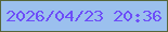 文字の大きさ：4、枠の色：566639、背景の色：9bc0ee、文字の色：6d4ef8 無料ブログパーツのブログ時計