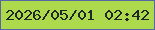 文字の大きさ：3、枠の色：5667a3、背景の色：add94d、文字の色：202928 無料ブログパーツのブログ時計