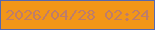文字の大きさ：5、枠の色：5668b0、背景の色：f29618、文字の色：be7d6a 無料ブログパーツのブログ時計