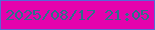 文字の大きさ：1、枠の色：5668d5、背景の色：e402ad、文字の色：2d718a 無料ブログパーツのブログ時計