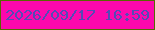 文字の大きさ：2、枠の色：566901、背景の色：fc08ad、文字の色：544bb6 無料ブログパーツのブログ時計