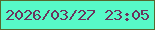 文字の大きさ：2、枠の色：56692d、背景の色：57fac7、文字の色：6b345e 無料ブログパーツのブログ時計