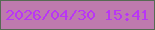 文字の大きさ：4、枠の色：566a53、背景の色：be7aae、文字の色：b936f4 無料ブログパーツのブログ時計