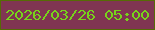 文字の大きさ：5、枠の色：566b05、背景の色：803552、文字の色：77d41b 無料ブログパーツのブログ時計