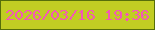 文字の大きさ：3、枠の色：566e0a、背景の色：c1cd23、文字の色：f458b6 無料ブログパーツのブログ時計