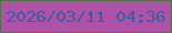文字の大きさ：5、枠の色：566f47、背景の色：ae51a9、文字の色：3d5d9c 無料ブログパーツのブログ時計