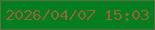 文字の大きさ：2、枠の色：567142、背景の色：027e21、文字の色：906732 無料ブログパーツのブログ時計