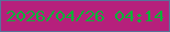 文字の大きさ：2、枠の色：56729a、背景の色：b6207c、文字の色：0cb139 無料ブログパーツのブログ時計