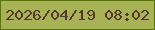 文字の大きさ：2、枠の色：567408、背景の色：a8b356、文字の色：543731 無料ブログパーツのブログ時計