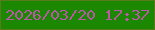 文字の大きさ：3、枠の色：567c1b、背景の色：1c8701、文字の色：b957a8 無料ブログパーツのブログ時計