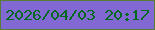 文字の大きさ：5、枠の色：567d34、背景の色：8168d2、文字の色：02691e 無料ブログパーツのブログ時計