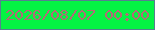 文字の大きさ：5、枠の色：567f90、背景の色：04f343、文字の色：b26a76 無料ブログパーツのブログ時計