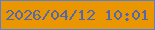 文字の大きさ：2、枠の色：567fd8、背景の色：e99600、文字の色：5168af 無料ブログパーツのブログ時計