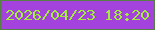 文字の大きさ：4、枠の色：568046、背景の色：a442dd、文字の色：a0ed3e 無料ブログパーツのブログ時計