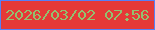 文字の大きさ：5、枠の色：5680f6、背景の色：e53937、文字の色：92c06f 無料ブログパーツのブログ時計