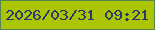 文字の大きさ：3、枠の色：568351、背景の色：abc503、文字の色：2a3968 無料ブログパーツのブログ時計
