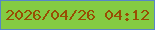 文字の大きさ：2、枠の色：5686c7、背景の色：84cb42、文字の色：984e03 無料ブログパーツのブログ時計