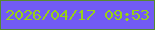 文字の大きさ：3、枠の色：568930、背景の色：725bf4、文字の色：98d116 無料ブログパーツのブログ時計