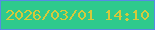 文字の大きさ：1、枠の色：568be5、背景の色：2eca8d、文字の色：d6c93b 無料ブログパーツのブログ時計