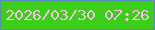文字の大きさ：1、枠の色：568cb8、背景の色：3ccf1a、文字の色：f6c2e8 無料ブログパーツのブログ時計