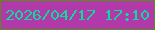 文字の大きさ：4、枠の色：568f17、背景の色：b239a9、文字の色：0eda9a 無料ブログパーツのブログ時計