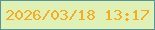文字の大きさ：4、枠の色：56949c、背景の色：e0f1b5、文字の色：f7ac1f 無料ブログパーツのブログ時計