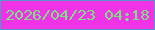 文字の大きさ：1、枠の色：5696c6、背景の色：f033e6、文字の色：7ae382 無料ブログパーツのブログ時計
