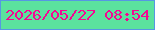 文字の大きさ：4、枠の色：5697e3、背景の色：5be29e、文字の色：f50692 無料ブログパーツのブログ時計