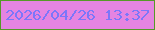 文字の大きさ：1、枠の色：569927、背景の色：e584e1、文字の色：7c76f9 無料ブログパーツのブログ時計