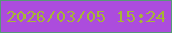文字の大きさ：4、枠の色：569977、背景の色：ac4cdd、文字の色：a6b535 無料ブログパーツのブログ時計