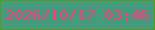 文字の大きさ：5、枠の色：569a22、背景の色：459b7c、文字の色：fd3a84 無料ブログパーツのブログ時計