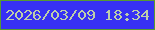 文字の大きさ：4、枠の色：569a31、背景の色：3730f4、文字の色：beceaa 無料ブログパーツのブログ時計