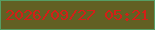 文字の大きさ：3、枠の色：569e64、背景の色：626023、文字の色：d31f17 無料ブログパーツのブログ時計