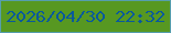 文字の大きさ：3、枠の色：569ead、背景の色：579821、文字の色：09599c 無料ブログパーツのブログ時計