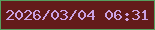 文字の大きさ：5、枠の色：569f5e、背景の色：631b1a、文字の色：cba2e3 無料ブログパーツのブログ時計