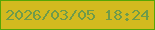 文字の大きさ：5、枠の色：56a605、背景の色：d3ba1f、文字の色：6f9b4a 無料ブログパーツのブログ時計