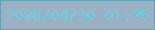 文字の大きさ：2、枠の色：56a8bb、背景の色：9db0c1、文字の色：5dd4e9 無料ブログパーツのブログ時計