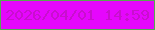 文字の大きさ：4、枠の色：56a950、背景の色：e507fc、文字の色：c80fcd 無料ブログパーツのブログ時計