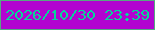 文字の大きさ：2、枠の色：56a981、背景の色：b204d0、文字の色：06d69a 無料ブログパーツのブログ時計