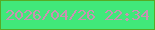 文字の大きさ：1、枠の色：56ab25、背景の色：41e87a、文字の色：c992b2 無料ブログパーツのブログ時計