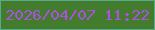 文字の大きさ：1、枠の色：56ab8a、背景の色：427c2c、文字の色：ac50e2 無料ブログパーツのブログ時計