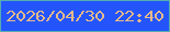 文字の大きさ：3、枠の色：56adaf、背景の色：2455fc、文字の色：e5b98c 無料ブログパーツのブログ時計