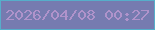 文字の大きさ：2、枠の色：56aeca、背景の色：767bb0、文字の色：af93cb 無料ブログパーツのブログ時計