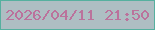 文字の大きさ：1、枠の色：56b09f、背景の色：aebec3、文字の色：bb729c 無料ブログパーツのブログ時計
