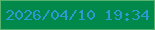 文字の大きさ：5、枠の色：56b26f、背景の色：00894b、文字の色：2e99d1 無料ブログパーツのブログ時計