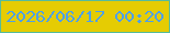 文字の大きさ：1、枠の色：56bb9c、背景の色：e5cc03、文字の色：4fa0e6 無料ブログパーツのブログ時計