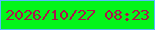 文字の大きさ：4、枠の色：56bbff、背景の色：03f51b、文字の色：ac134c 無料ブログパーツのブログ時計