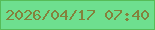 文字の大きさ：3、枠の色：56bc58、背景の色：6edf8f、文字の色：84813c 無料ブログパーツのブログ時計